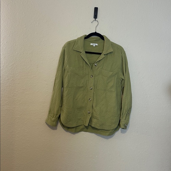 Madewell‎ Diamond Jacquard Shirt-Jacket in Green Size Small - Picture 2 of 6